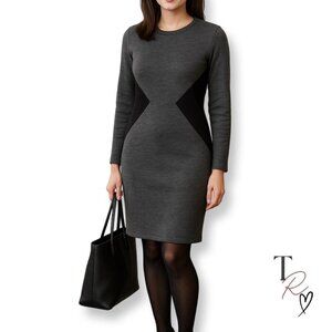 Vintage Kathryn Conover Wool Blend Colorblock Career Sweater Dress  Medium